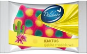 Rękawice i gąbki do kąpieli - Delko Delikato gąbka masażowa do ciała Kaktus 1szt - miniaturka - grafika 1