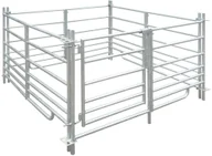 Transportery dla kotów - vidaXL 4-Panelowa Zagroda Dla Owiec Koszar Ze Stali Ocynkowanej 137 X 92 Cm - miniaturka - grafika 1