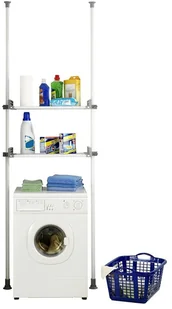 Wenko WENKO teleskopowy system-herkulesie Twin regulowana Wewnętrzny system, nierdzewna, Biały, 42.5 x 120 x 300 cm 50612100 - Półki łazienkowe - miniaturka - grafika 2