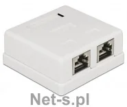 Delock Gniazdo natynkowe 2x RJ45 Kat.6 białe ekranowane 86269 - Wtyczki i adaptery - miniaturka - grafika 3