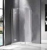 Kabiny prysznicowe - BRAVAT Kabina prysznicowa kwadratowa 1-skrzydłowa 90x90x200 SNC 90/90 L chrom szkło transparentne lewa z powłoką Nano Glass - miniaturka - grafika 1