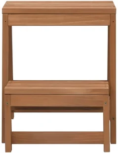 vidaXL Lumarko Składany taboret ze stopniem, lite drewno jodłowe 315299 - Akcesoria łazienkowe - miniaturka - grafika 2