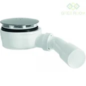 Syfony - Oltens Oltens Pite Turbo Slim syfon brodzikowy odpływ 90 mm plastikowy niski chrom 08002000 - miniaturka - grafika 1