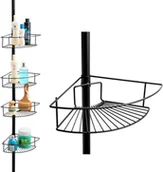 Półki łazienkowe - Yoka Home Regał teleskopowa półka łazienkowa XL czarna 4 poziomy - CH.SCOPIC-XL-BLK - miniaturka - grafika 1