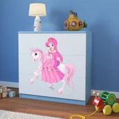 Komody dla dzieci - KocotKids Komoda do pokoju dziecięcego, babydreams, księżniczka na koniu, 81 cm, niebieska - miniaturka - grafika 1