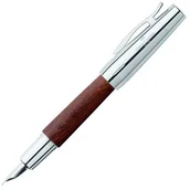 Pióra kulkowe - Faber Castell 148200 E-Motion pióro, drewno/chrom, wraz z opakowaniem na prezent, drewno brzozowe brązowe F148201 - miniaturka - grafika 1