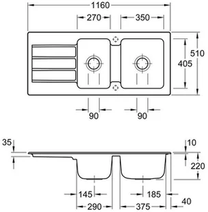 Villeroy & Boch Architectura 80 Weiss Alpin zlew ceramiczny - Zlewozmywaki - miniaturka - grafika 3