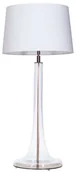 Lampy stojące - 4concepts Stojąca LAMPKA sypialniana LOZANNA L214018230 abażurowa LAMPA nocna biała przezroczysta L214018230 - miniaturka - grafika 1