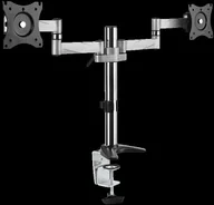 Akcesoria do monitorów - Logilink BP0077 Podwójny uchwyt biurkowy do monitora aluminiowy BP0077 - miniaturka - grafika 1