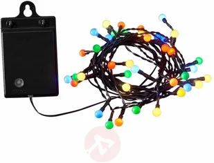 Konstsmide 3740-500 łańcuch świetlny LED, okrągłe diody, na zewnątrz, stopień ochrony: IP44, zasilany 4 bateriami AA 1,5 V (nieobjęte zakresem dostawy), czujnik światła, minutnik 6 lub 9 god - Pozostałe oświetlenie - miniaturka - grafika 3