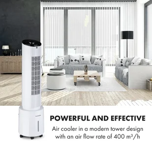 Klarstein Klarstein Waterfall, klimatyzer, schładzacz powietrza, 45 W, 4 litry, 2 wkłady chłodzące, przenośny ACO4-WaterfallW - Klimatory - miniaturka - grafika 5