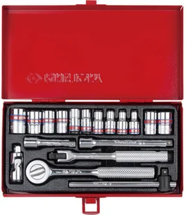 KING TONY Zestaw nasadek 2518SR, 1/4'', 6/8-kątne, 5/32-1/2'' - Zestawy narzędziowe - miniaturka - grafika 4