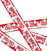 Stroje karnawałowe - Widmann Taśma odgraniczająca "Caution: Zombie Zone", 7,2 m - miniaturka - grafika 1