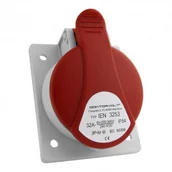 Osprzęt siłowy - Doktorvolt Gniazdo tablicowe skośne 32A 5P IP54 6411 IEN 3253 DV - miniaturka - grafika 1