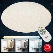 Lampy sufitowe - Briloner Leuchten lampa sufitowa LED z możliwością ściemniania, z pilotem zdalnego sterowania, sterowanie temperaturą barwową, lampa sufitowa 15 W, 1300 lumenów, 29,3 cm, biała (3373-016) - miniaturka - grafika 1