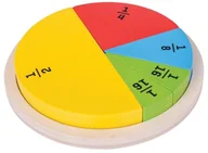 Zabawki interaktywne dla dzieci - Bigjigs Toys KOŁO drewniana układanka ułamki BJ205 - miniaturka - grafika 1