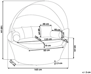Gimex Beliani Kosz plażowy jasnobrązowy - ogrodowy - rattanowy - leżanka - SYLT jasny brąz - Akcesoria turystyczne - miniaturka - grafika 9