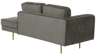 Beliani Szezlong welur brązowo-szary lewostronny MIRAMAS - Szezlongi - miniaturka - grafika 5