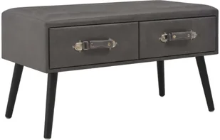 vidaXL Ławka z szufladami, 80 cm, szara, sztuczna skóra vidaXL - Ławki do przedpokoju - miniaturka - grafika 2