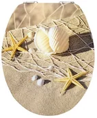 Deski sedesowe - Sitzplatz Deska sedesowa High Gloss dekoracja na plaży koraliki deska sedesowa WC-okulary wolnoopadający Soft-Close-metalowym zawias Fast Fix-drewniane z szybkim mocowaniem 40213 2 - miniaturka - grafika 1