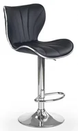 Taborety i hokery - Halmar Hoker barowy czarny eco skóra H69 stalowa chrom noga - miniaturka - grafika 1
