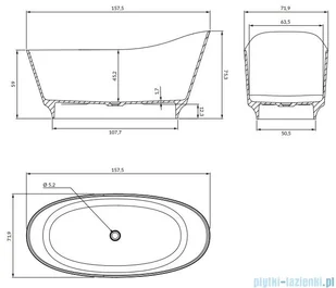 Omnires Neo M+ Wanna wolnostojąca 158x72 cm biały połysk NEO158SWWBP - Wanny - miniaturka - grafika 3