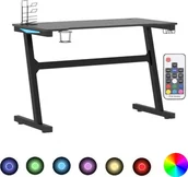 Biurka gamingowe - vidaXL Biurko  z LED i nogami w kształcie Z czarne 110x60x75 cm 325420 - miniaturka - grafika 1