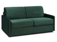 Sofy i kanapy - Vente-Unique 3-osobowa rozkładana sofa z weluru CALIFE - Kolor zielony - Łóżko 140 cm - Materac 18cm - miniaturka - grafika 1