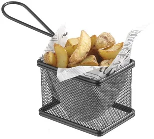 Hendi Koszyk do podawania smażonych przekąsek miniaturowy z uchwytem 105x90x60 mm 425664 - Miski i półmiski - miniaturka - grafika 2