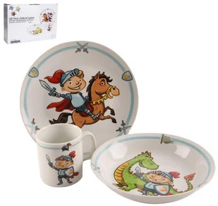 Zestaw - talerz, miska, kubek dla dziecka RYCERZ 112338 - Zestawy naczyń dla dzieci - miniaturka - grafika 2