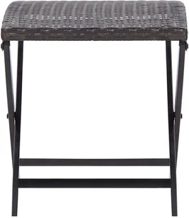 vidaXL Składany stołek, rattan PE, brąz vidaXL - Pozostałe meble ogrodowe - miniaturka - grafika 2