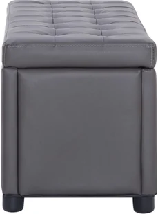 vidaXL Puf z pojemnikiem, 87,5 cm, szary, sztuczna skóra vidaXL - Pufy i podnóżki - miniaturka - grafika 5
