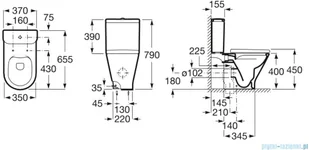 Roca Gap Round zbiornik do kompaktu dopływ z boku A3410N1000 - Spłuczki - miniaturka - grafika 2