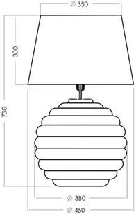 4concepts Stojąca LAMPA stołowa SAINT TROPEZ L215081230 nocna LAMPKA abażurowa do sypialni biała przezroczysta L215081230 - Lampy stojące - miniaturka - grafika 2