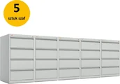 Szafy biurowe - Kart-Map 5 szaf kartotekowych KOP/4 B5 RAL 7035 z 4 szufladami 2-rzędowymi KOP/4 5 sztuk - miniaturka - grafika 1
