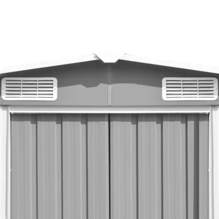 vidaXL Szopa ogrodowa, szara, 257x990x181 cm, stal galwanizowana 47037 - Altany ogrodowe - miniaturka - grafika 8