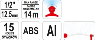 FLO ZRASZACZ OSCYLACYJNY WAHADŁOWY 15 OTWORÓW 89277 89277 - Węże ogrodowe i zraszacze - miniaturka - grafika 5