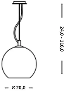 IDEAL LUX Lapa Wisząca Discovery Fade Sp1 D20 Cromo 149585 Średnica 20,0 Wys. 24,0 - 116,0 - Lampy sufitowe - miniaturka - grafika 2