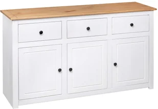 vidaXL Szafka biała 135x40x80 cm lite drewno sosnowe seria Panama 282705 - Komody - miniaturka - grafika 6