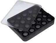 Akcesoria do lodu - Lurch Ice Former Premium z silikonu, z pokrywką do wytwarzania lodu do 20 kul lodu w rozmiarze 3 cm, czarna, 3.5 x 15.5 x 20.5 cm 240725 - miniaturka - grafika 1