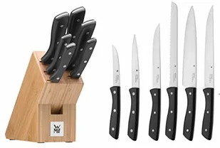 WMF Blok noża z zestawem noży 7 sztuk 6 kutych noży 1 blok wykonany z bambusa specjalna stal ostrza nity ze stali nierdzewnej 1878139990 - Noże kuchenne - miniaturka - grafika 2