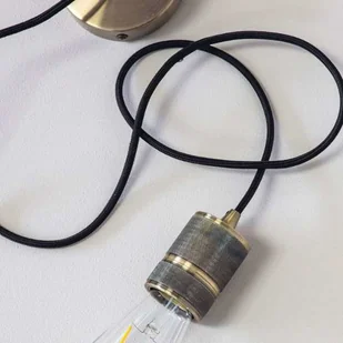 Endon Skandynawska LAMPA wisząca URBAN 76587 Endon metalowa OPRAWA zwis oprawka na żarówkę industrialna antyczny mosiądz czarna 76587 - Lampy sufitowe - miniaturka - grafika 6