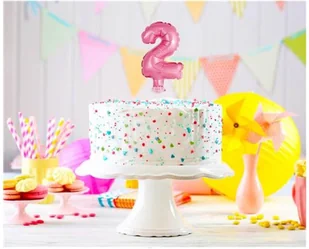 GO Balon foliowy cyfra 2 różowa - 13 cm BC-5RO2 - Balony i akcesoria - miniaturka - grafika 2