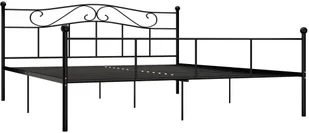 vidaXL Rama łóżka, czarna, metalowa, 180 x 200 cm - Łóżka - miniaturka - grafika 2