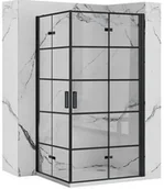 Kabiny prysznicowe - Rea Molier Black 80x90 REA-K8537+REA-K8538 - miniaturka - grafika 1