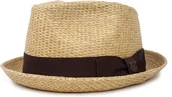 Czapki damskie - Brixton kapelusz CASTOR FEDORA Tan Stripe - miniaturka - grafika 1