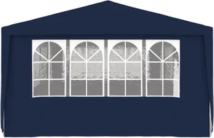 vidaXL Namiot imprezowy ze ściankami, 4x9 m, niebieski, 90 g/m - Pawilony ogrodowe - miniaturka - grafika 8