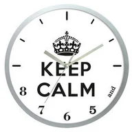 Zegary - Atrix Zegar ścienny solid keep calm /srebrny ATE2013SKC - miniaturka - grafika 1
