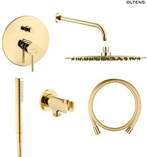 Oltens Zestaw Oltens Molle bateria podtynkowa z deszczownicą 30 cm Vindel (S) i kompletem prysznicowym Sog złoty 36603800 - Baterie podtynkowe - miniaturka - grafika 3