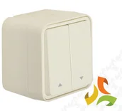 Wyłączniki światła i elektryczne - Hager BERKER W.1 Wyłącznik żaluzjowy z nadrukiem "strzałka" IP55 biały 30753522 - miniaturka - grafika 1